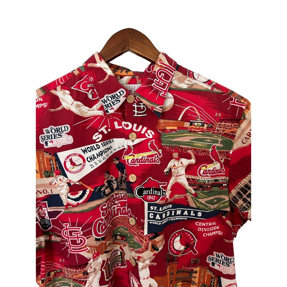 St Louis Cardinals Baseball MLB Adult Large Hawaiian Shirt REYN Spooner - Picture 2 of 3
